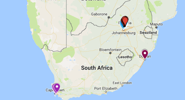 Waar vind die meeste kapings plaas in Johannesburg, Pretoria, Durban en Kaapstad?