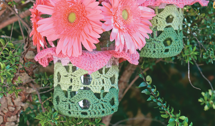 Crochet flower lanterns