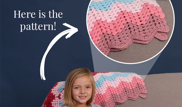 Crochet this ultra popular chevron blanket