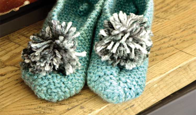 Knit slippers for the winter