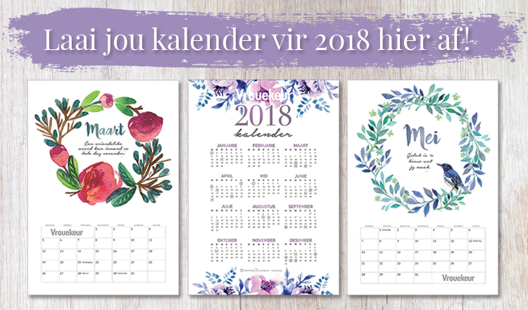 LAAI DIT AF: Kalenders vir 2018